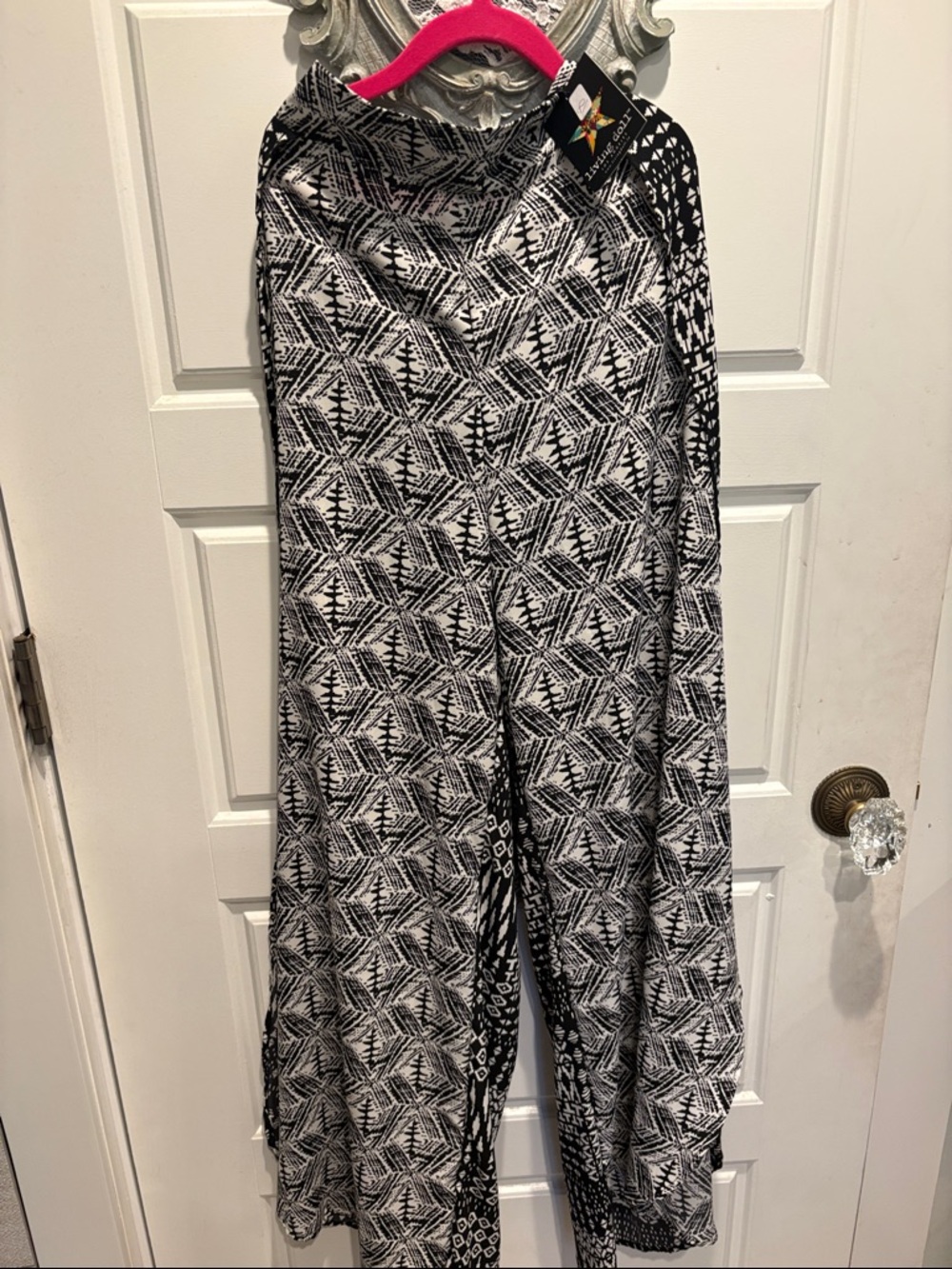 living doll Black and White Wide Leg Jumpsuit